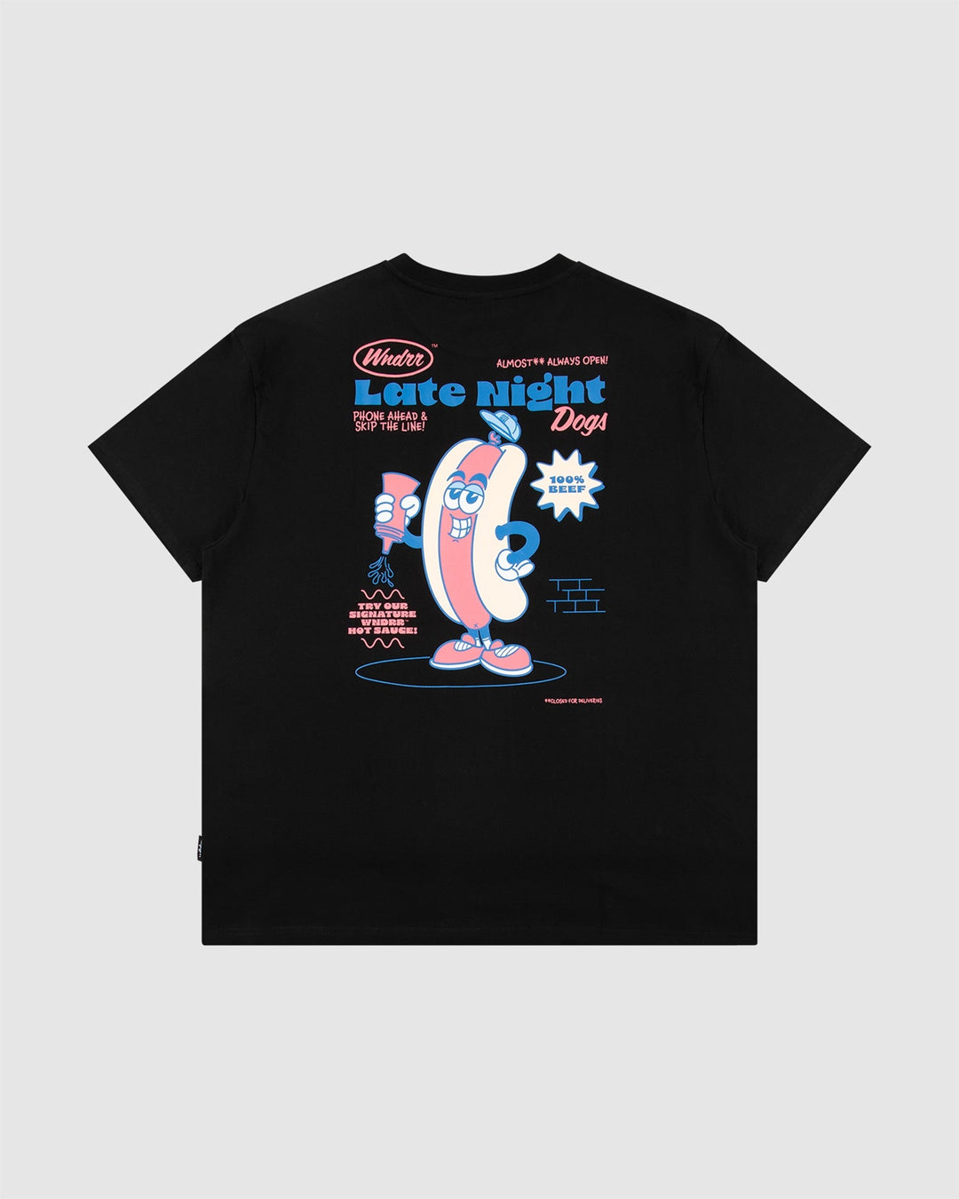 Hot Dog Box Fit Tee - Black - Chillis & More NZ