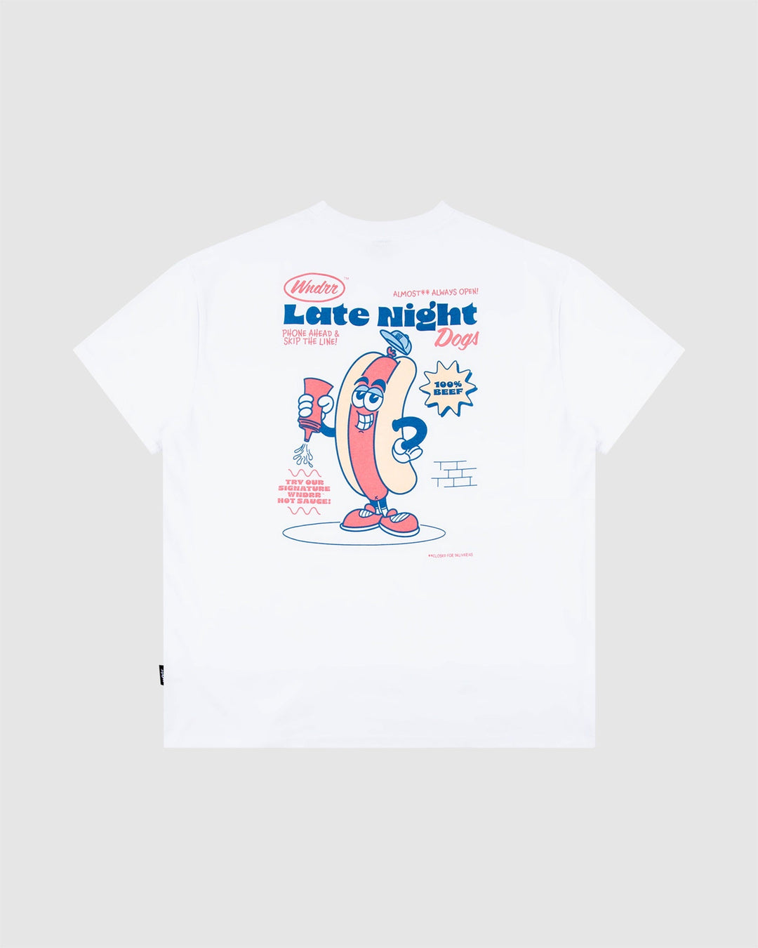 Hot Dog Box Fit Tee - White - Chillis & More NZ