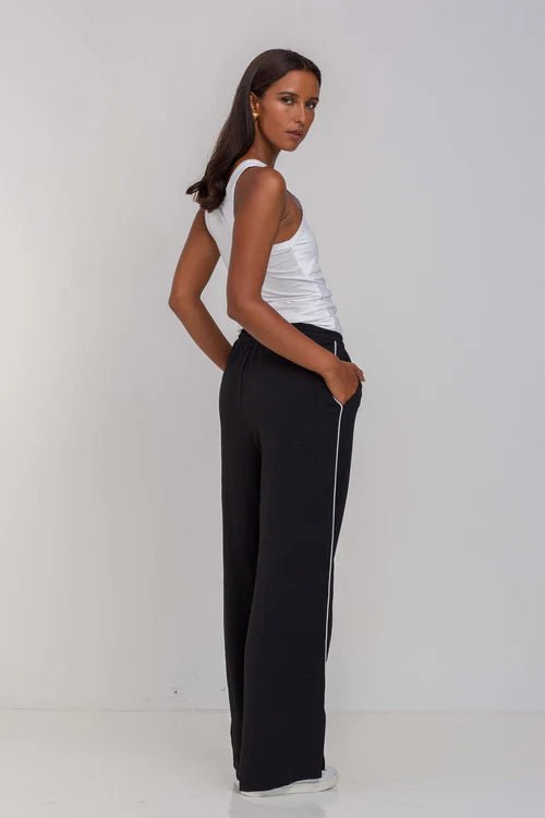 Hypnotic Pant - Black With White Piping - Chillis & More NZ