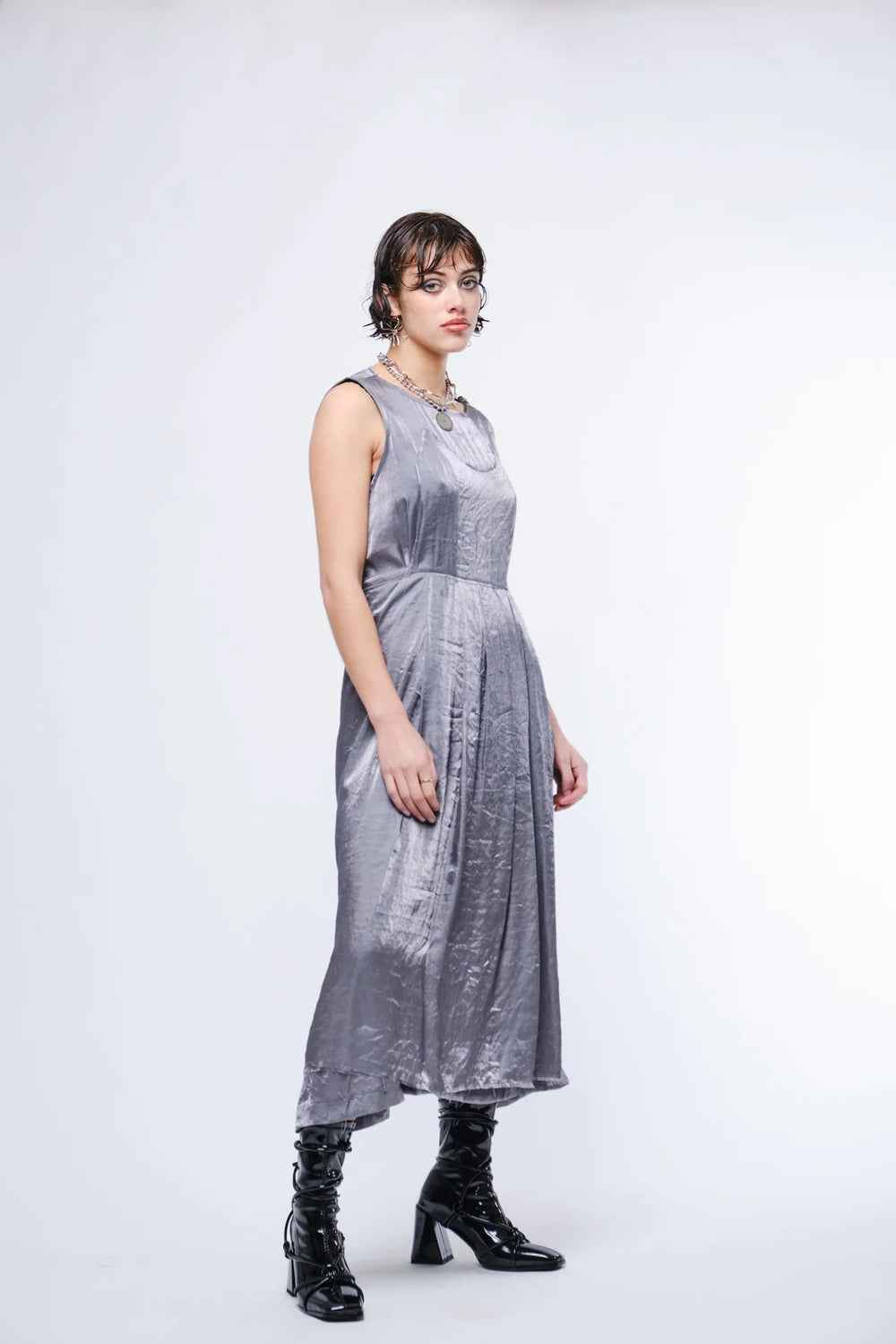 Ingeborg Wrap Dress - Silver - Chillis & More NZ