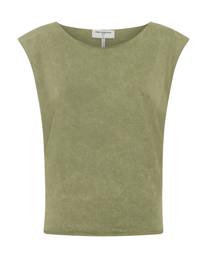 Khaki Vintage Tank - Chillis & More NZ