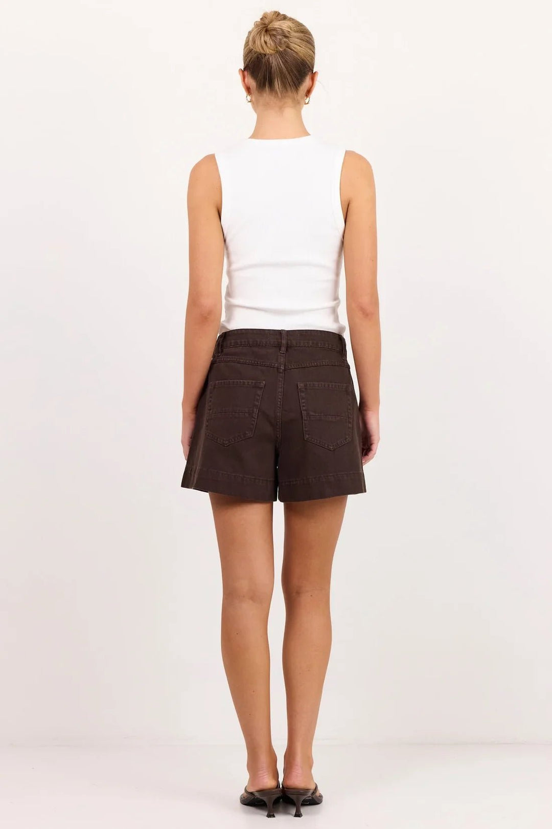 Kindly Dark Chocolate Pocket Front Denim Short - Chillis & More NZ