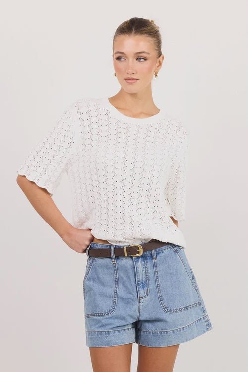 Kindly Mid Blue Pocket Front Denim Short - Chillis & More NZ