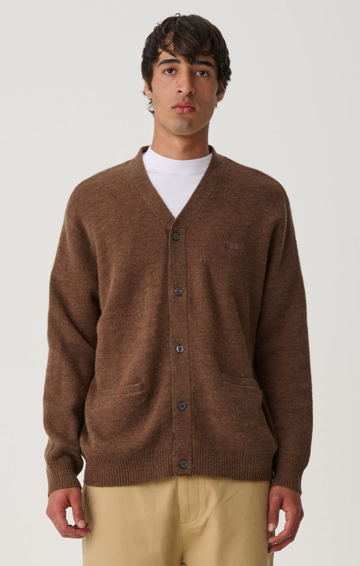 Knit Script Cardigan in Chocolate - Chillis & More NZ