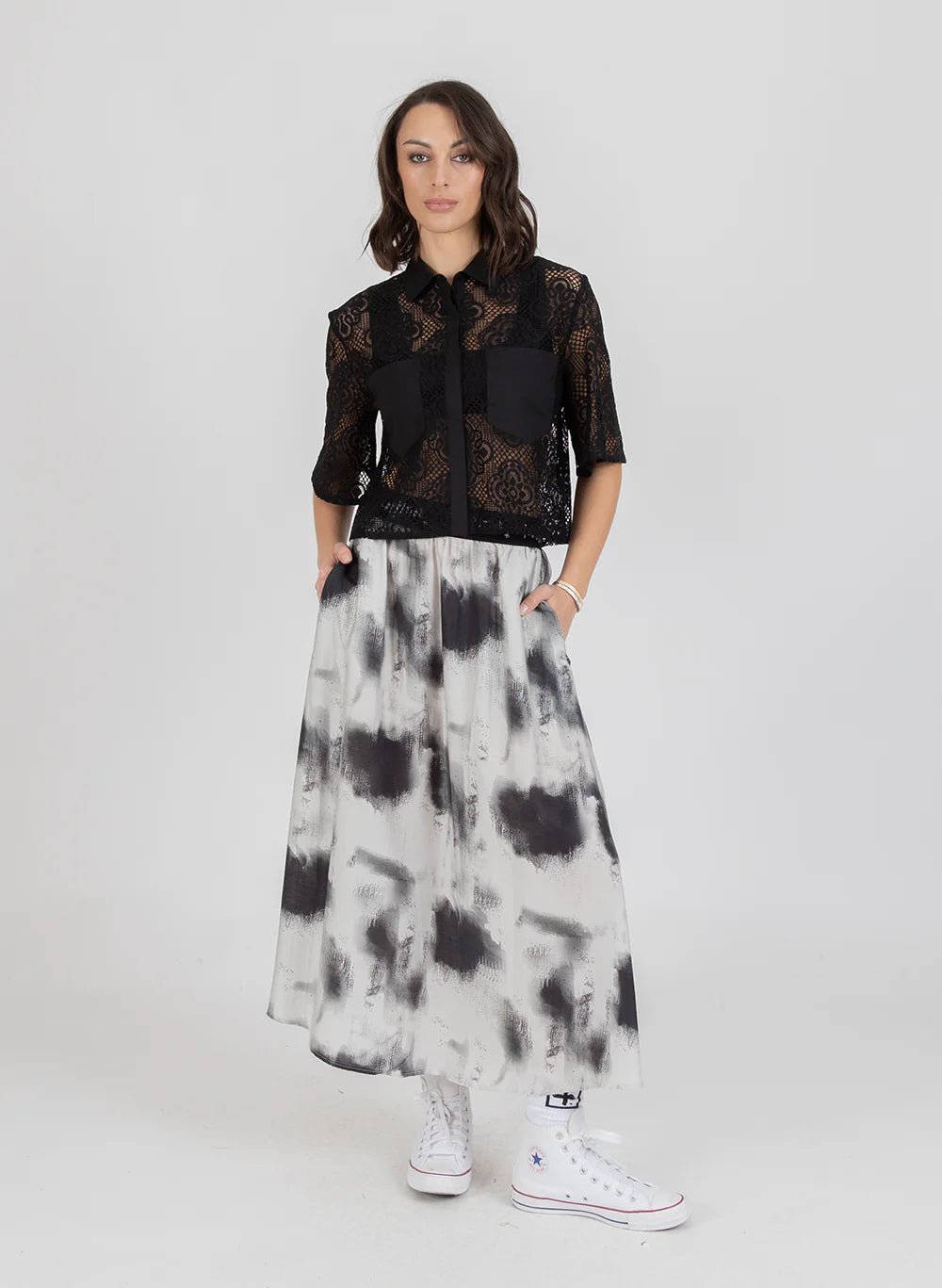 Lace it Shirt - Black - Chillis & More NZ