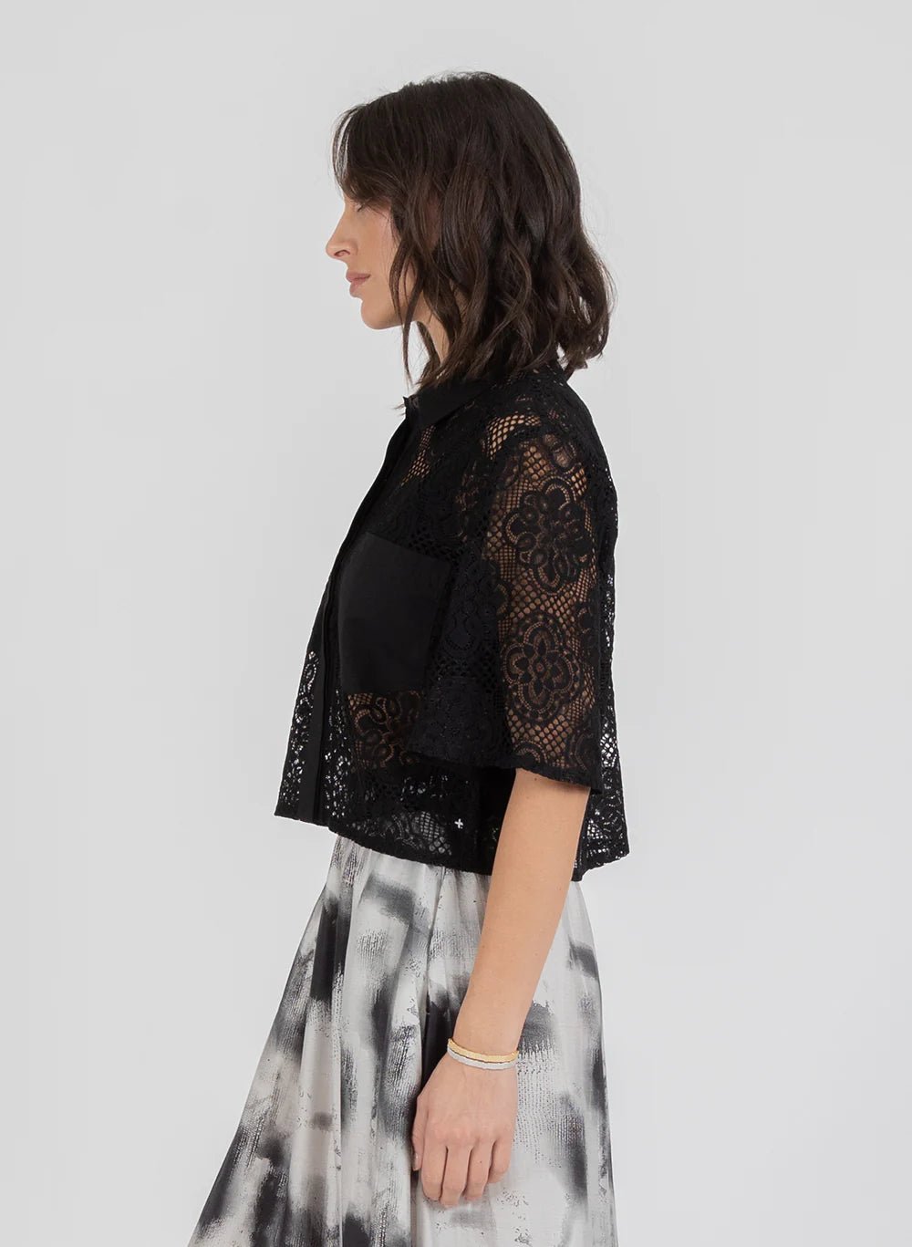 Lace it Shirt - Black - Chillis & More NZ