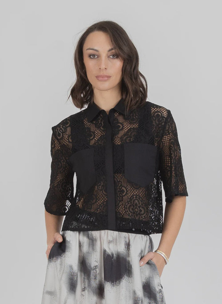 Lace it Shirt - Black - Chillis & More NZ