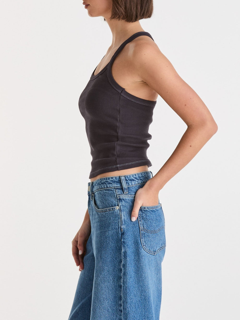 Lee Asymmetric Cami - Charcoal Blue - Chillis & More NZ