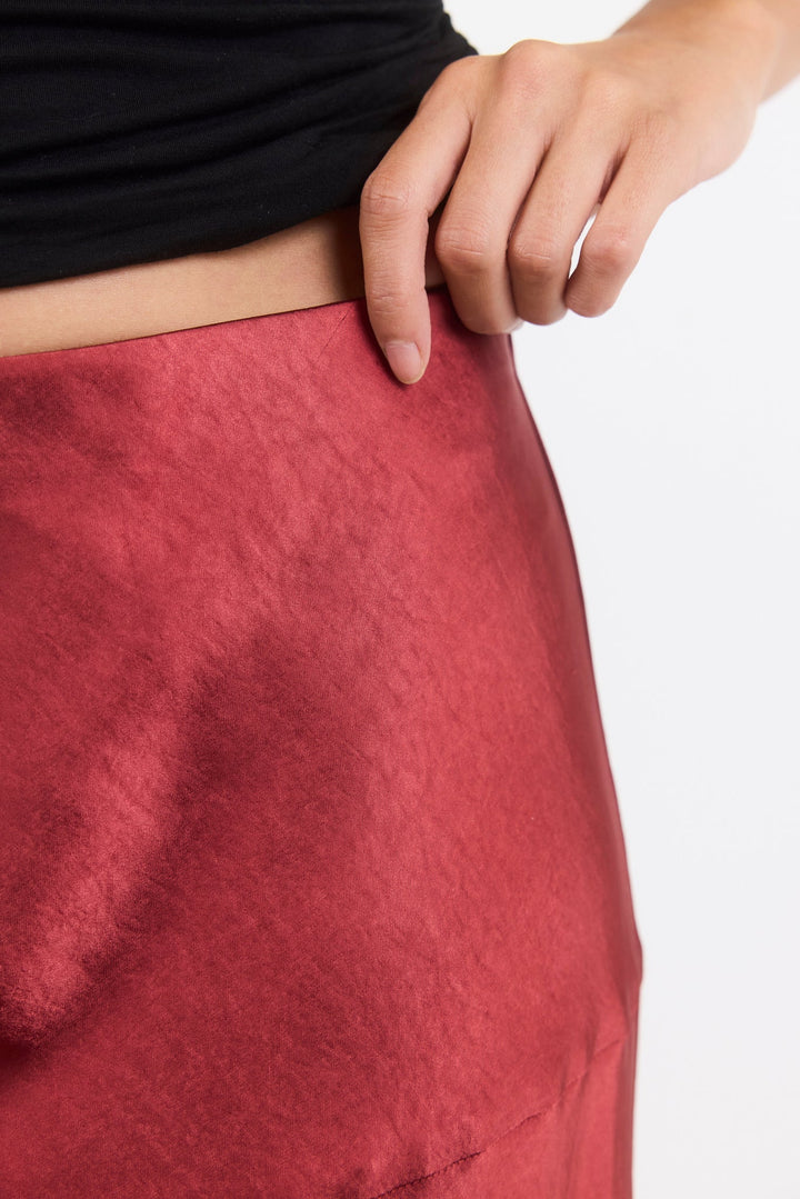 Liberal Paprika Satin Bias Maxi Skirt - Chillis & More NZ