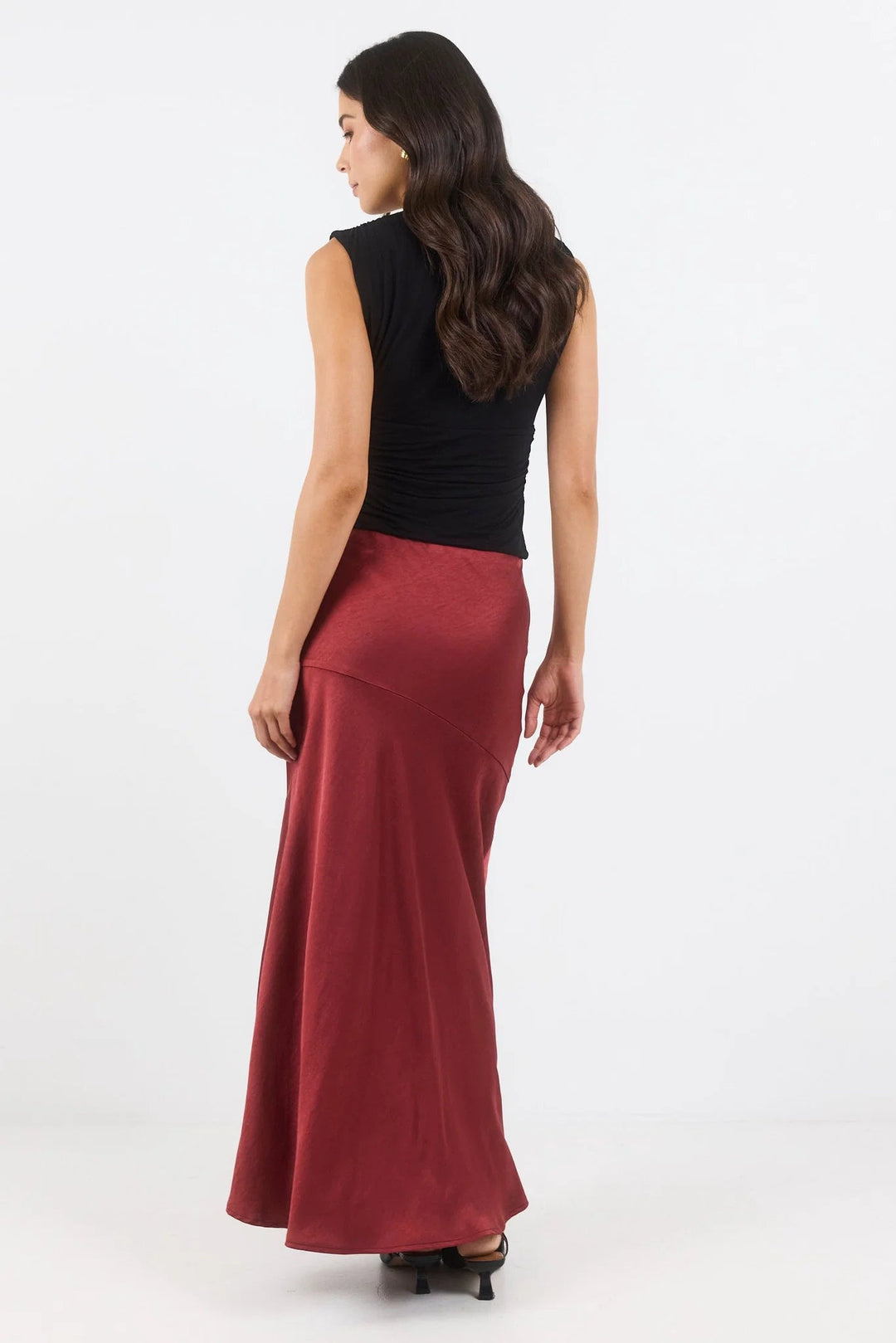 Liberal Paprika Satin Bias Maxi Skirt - Chillis & More NZ