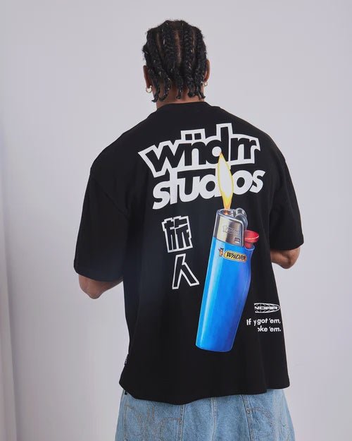 Lighter Heavy Weight Tee - Black - Chillis & More NZ