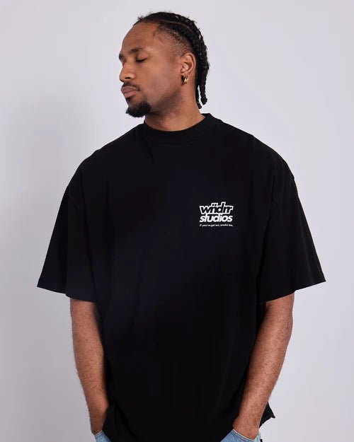 Lighter Heavy Weight Tee - Black - Chillis & More NZ