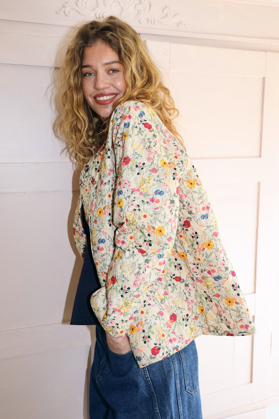 LilyLL Quilted Jacket LS - Flower Print - Chillis & More NZ