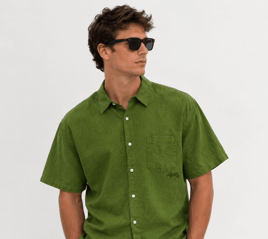 Linen S/SL Shirt - Forest - Chillis & More NZ