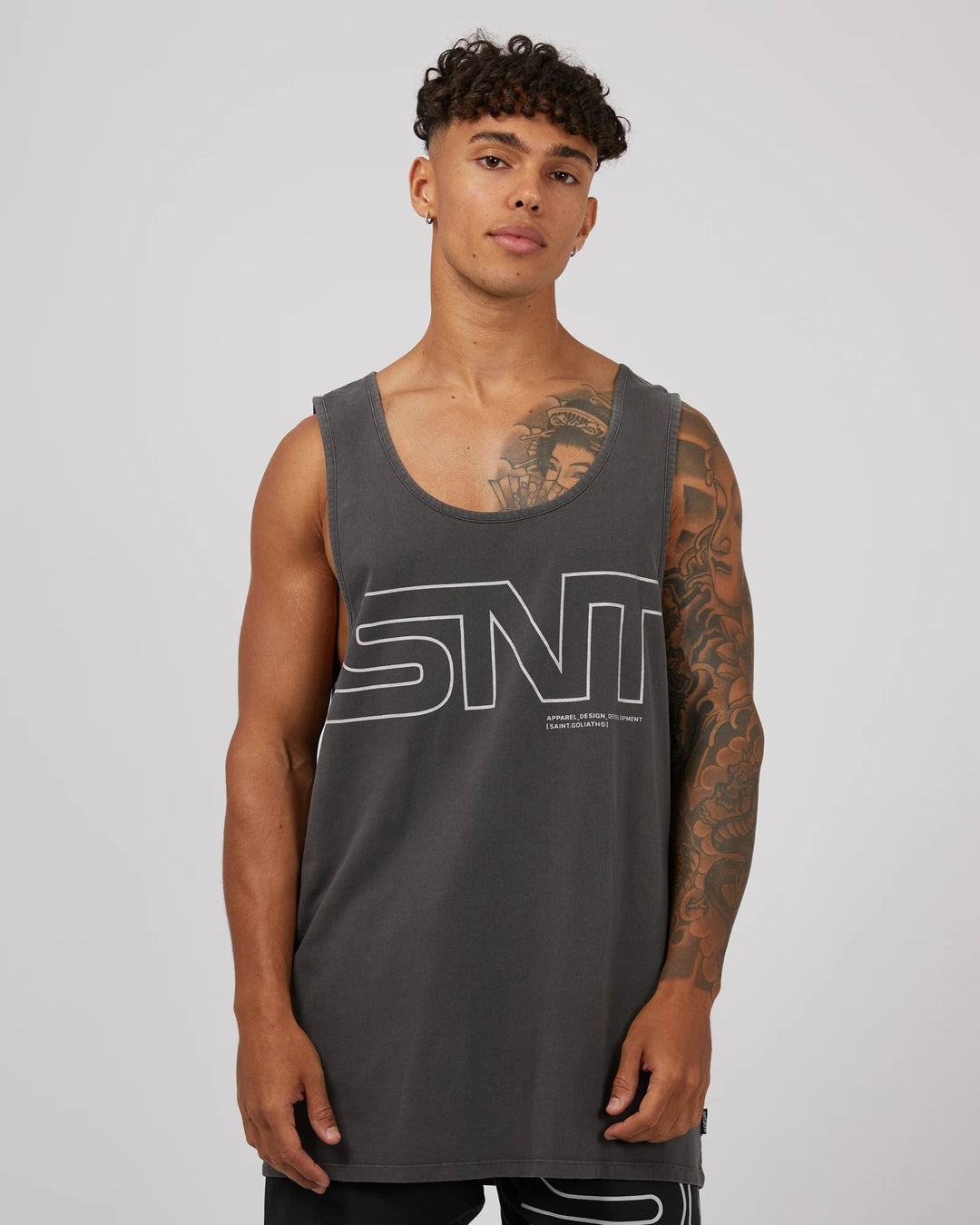 Link Singlet - Washed Black - Chillis & More NZ