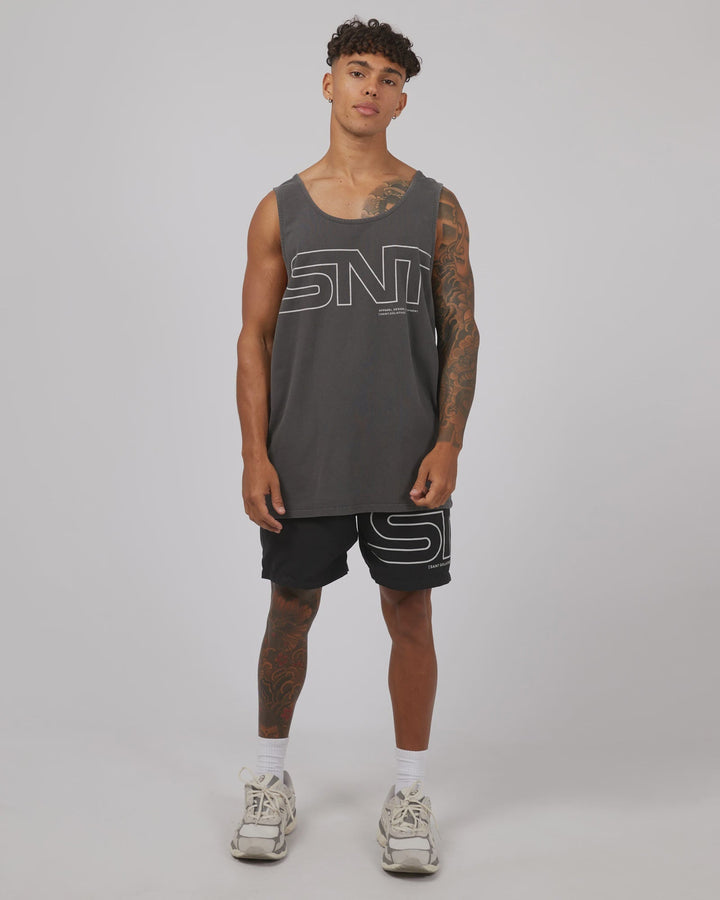 Link Singlet - Washed Black - Chillis & More NZ