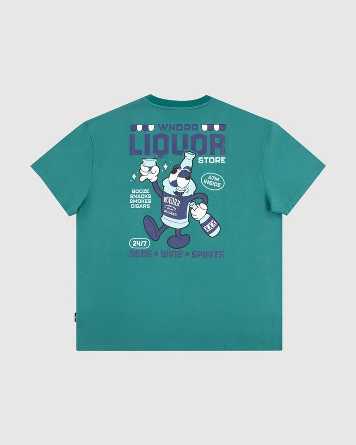 Liquor Box Fit Tee - Dark Teal - Chillis & More NZ