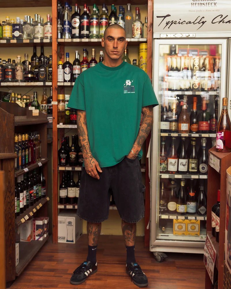 Liquor Box Fit Tee - Dark Teal - Chillis & More NZ