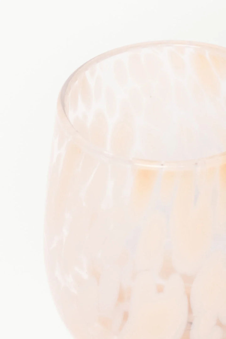 Stemless Natural Splatter Wine Glass
