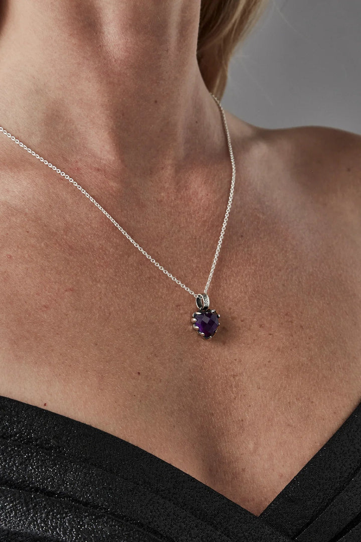 Love Claw Necklace - Dark Amethyst - Chillis & More NZ