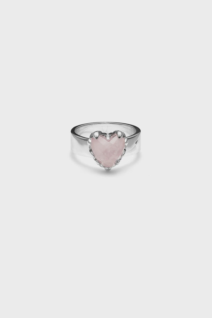 Love Claw Ring - Rose Quartz - Chillis & More NZ