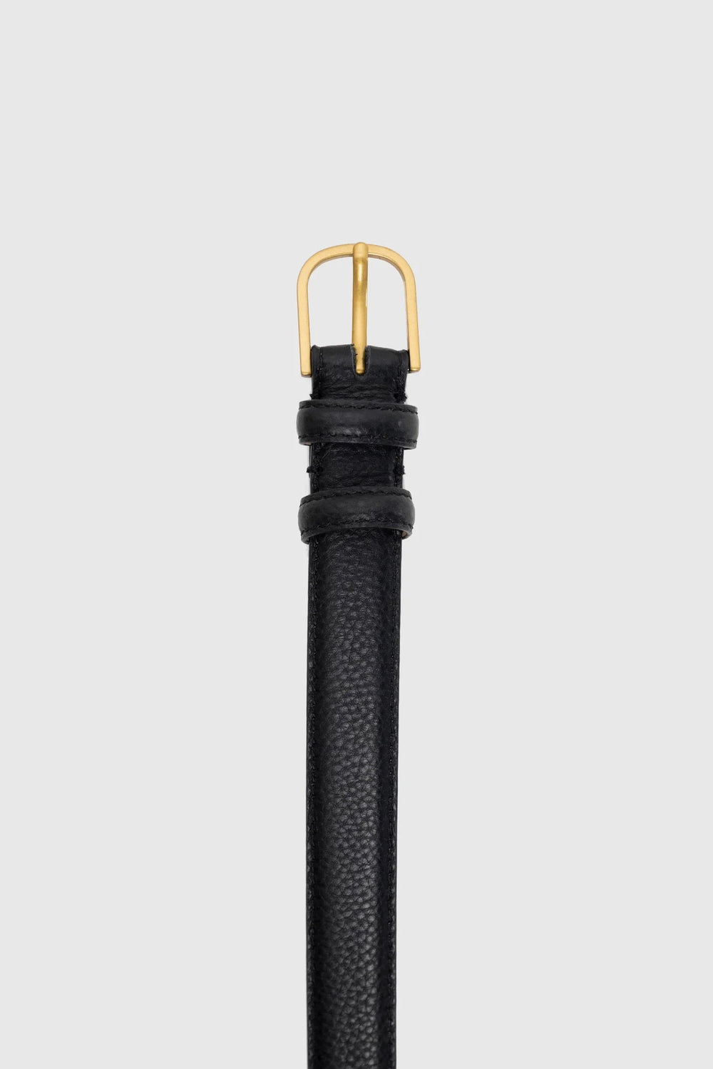 Luna Black Leather Matte Gold Buckle Belt - Black - Chillis & More NZ