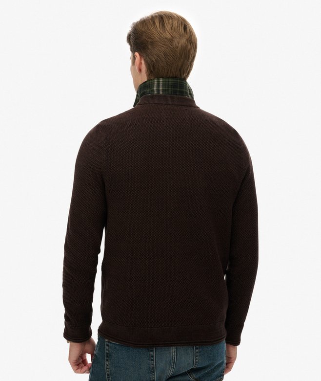 LW Cotton Texture Jumper - Dark Brown/Black - Chillis & More NZ