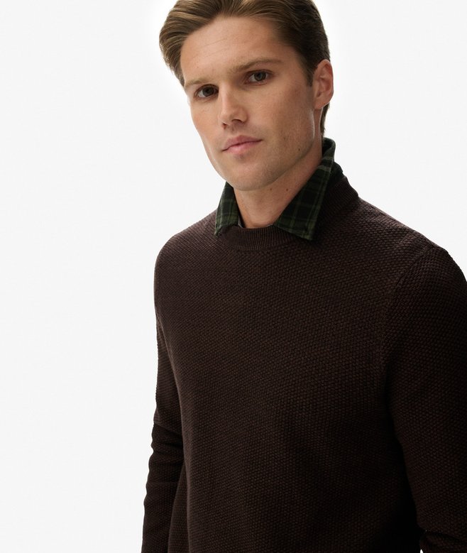 LW Cotton Texture Jumper - Dark Brown/Black - Chillis & More NZ