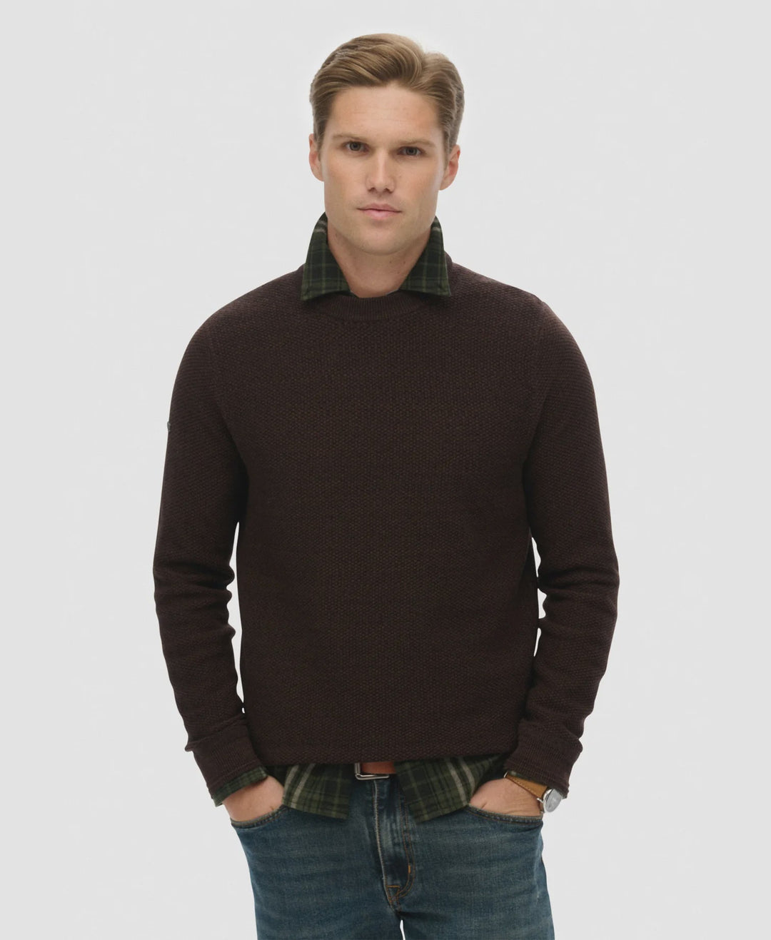 LW Cotton Texture Jumper - Dark Brown/Black - Chillis & More NZ