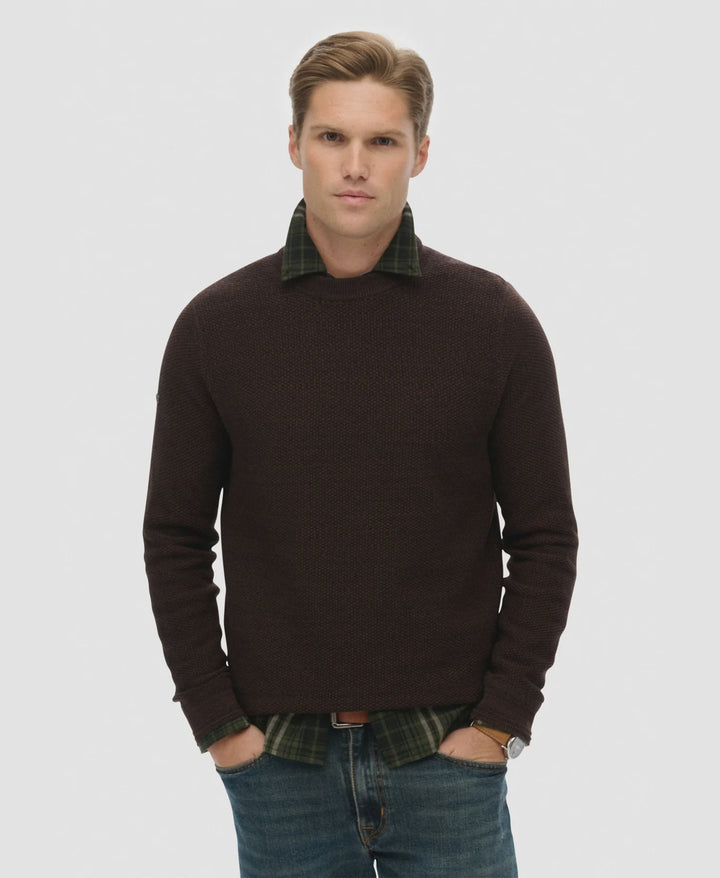 LW Cotton Texture Jumper - Dark Brown/Black - Chillis & More NZ