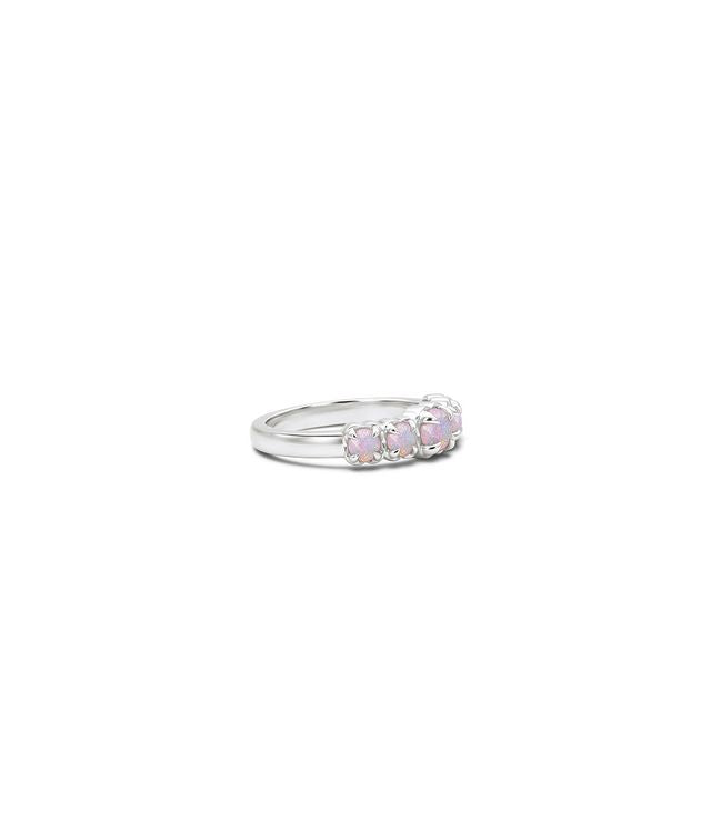 Halo Cluster Ring - Pink Bello Opal
