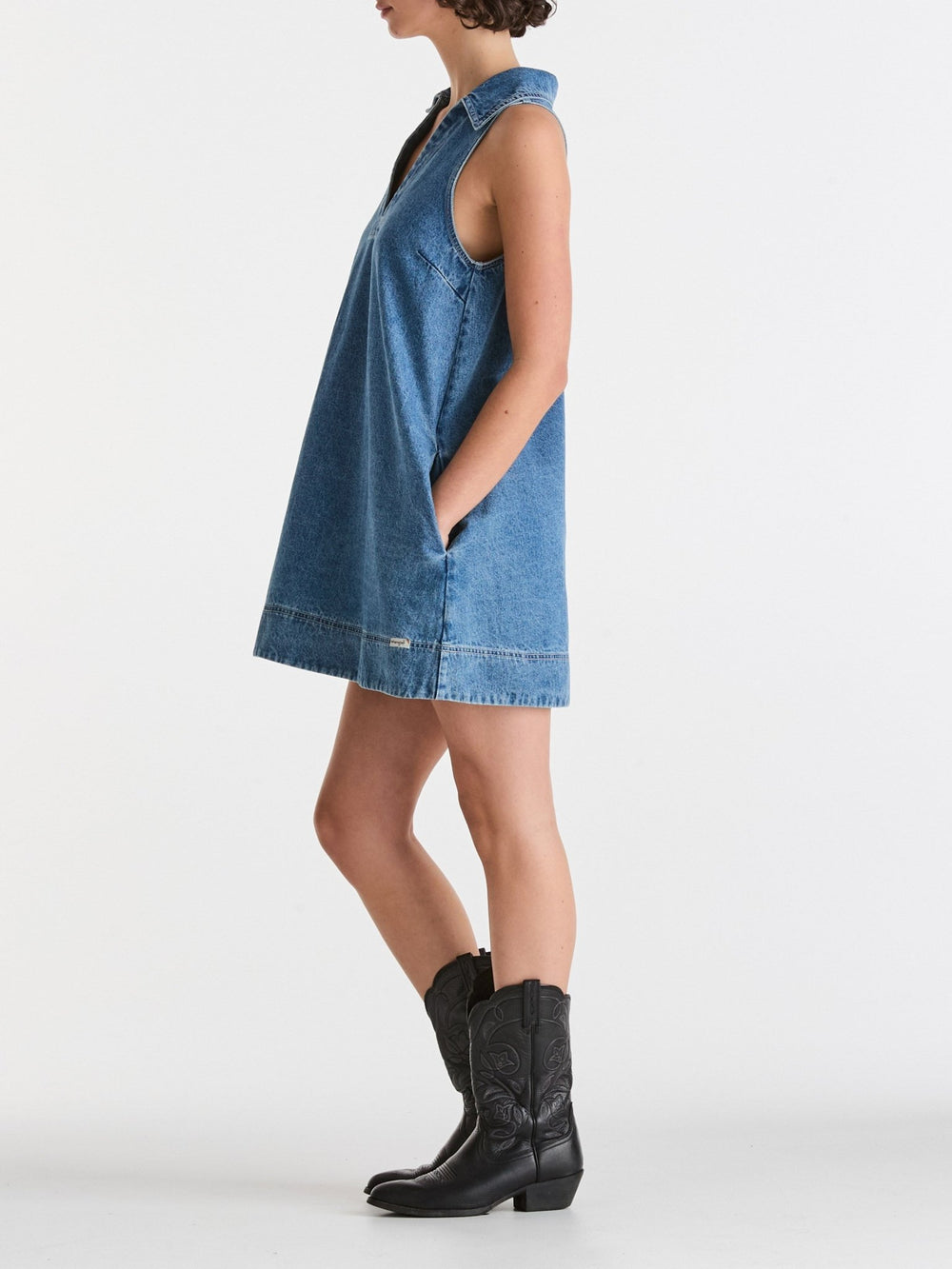 Mabel Swing Dress - Moon City Blue - Chillis & More NZ