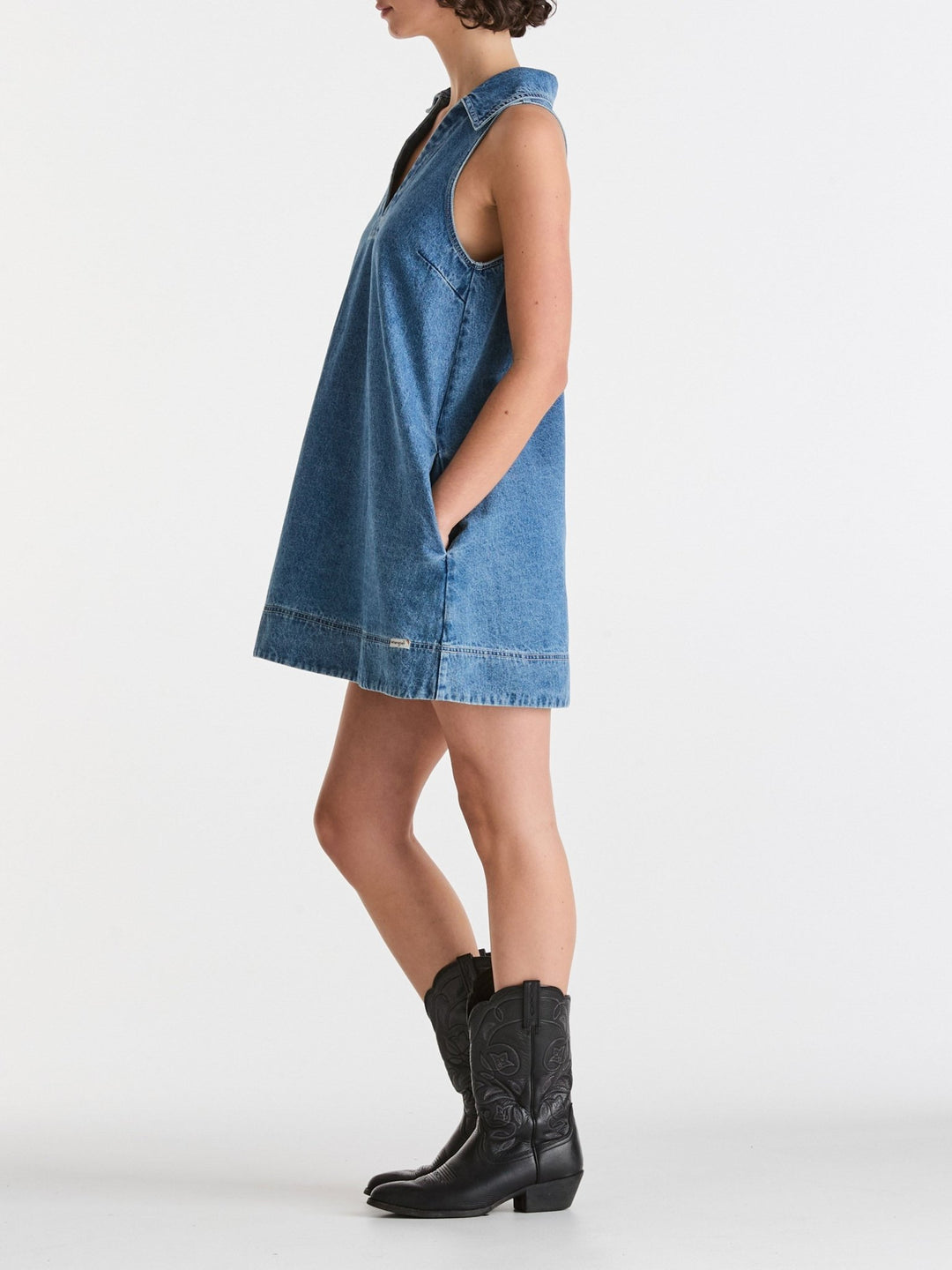 Mabel Swing Dress - Moon City Blue - Chillis & More NZ