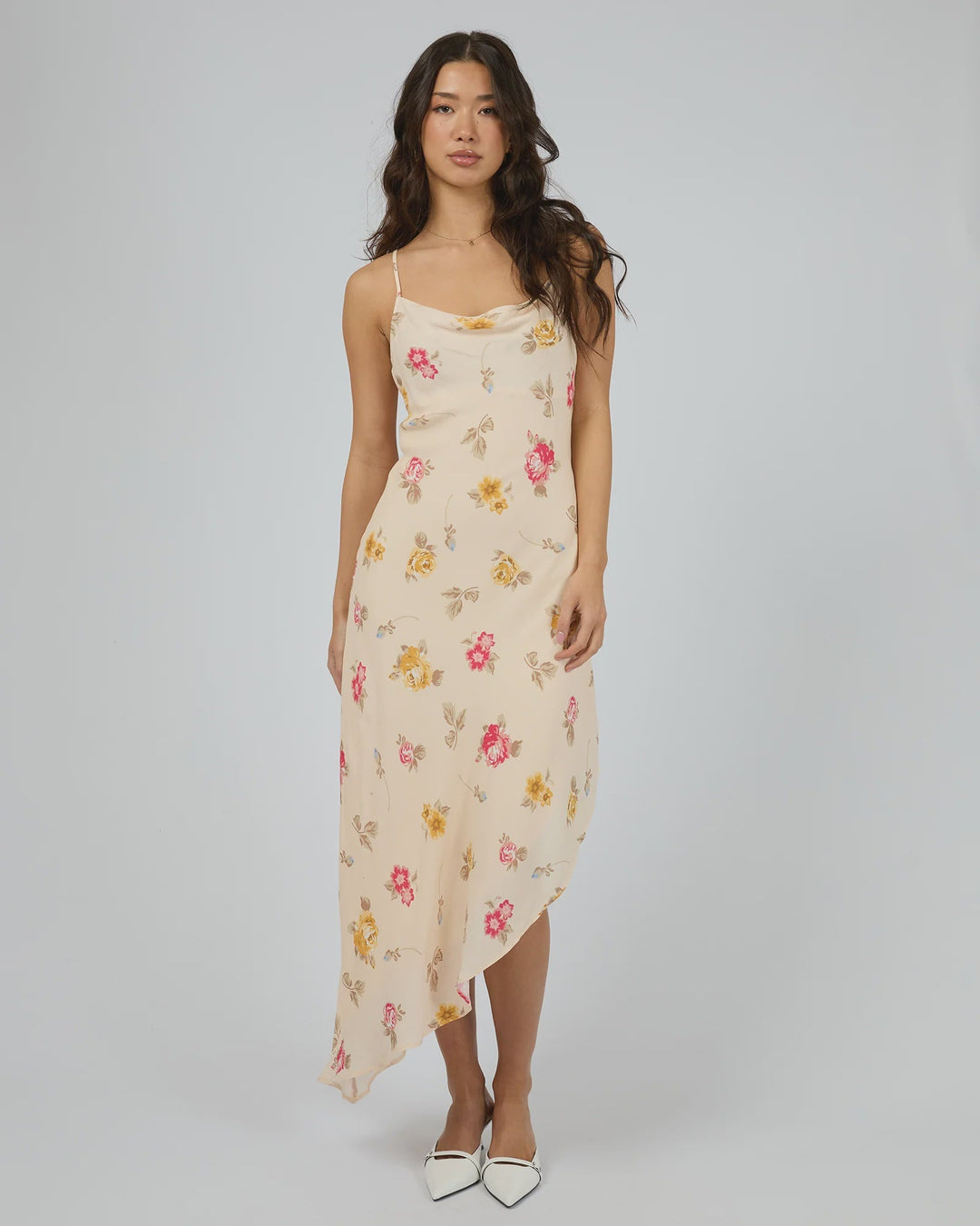 Madelyn Asymetric Dress - Print - Chillis & More NZ