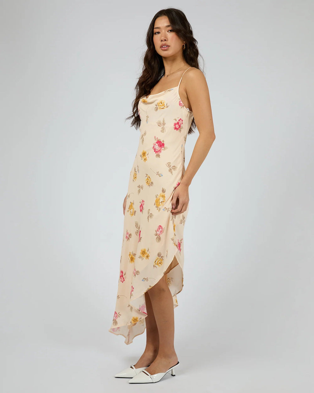 Madelyn Asymetric Dress - Print - Chillis & More NZ