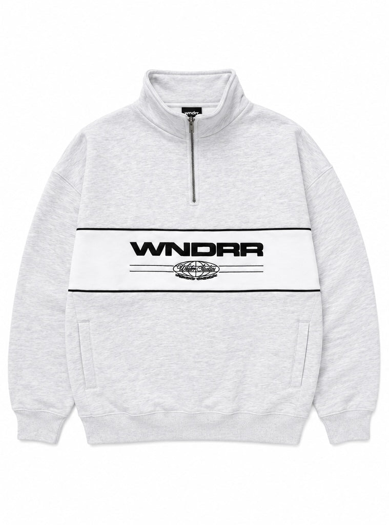 Maison 1/4 Zip Sweat - White Marle - Chillis & More NZ