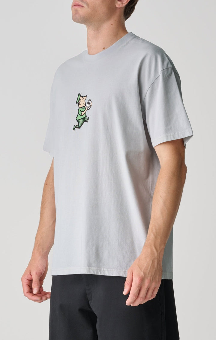 Man With Dot SS Tee - Pigment Silver - Chillis & More NZ