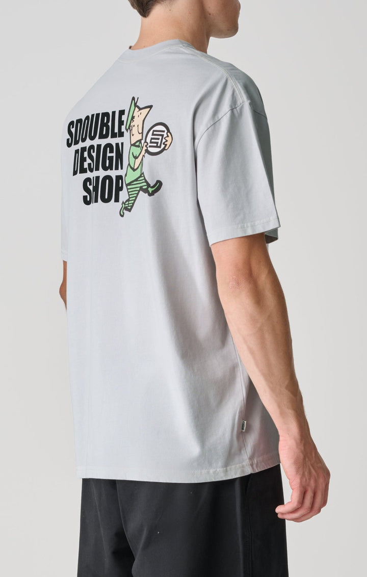 Man With Dot SS Tee - Pigment Silver - Chillis & More NZ