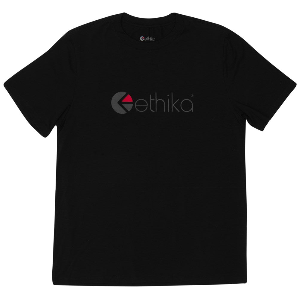 Mens Ethika Logo Tee - Black - Chillis & More NZ