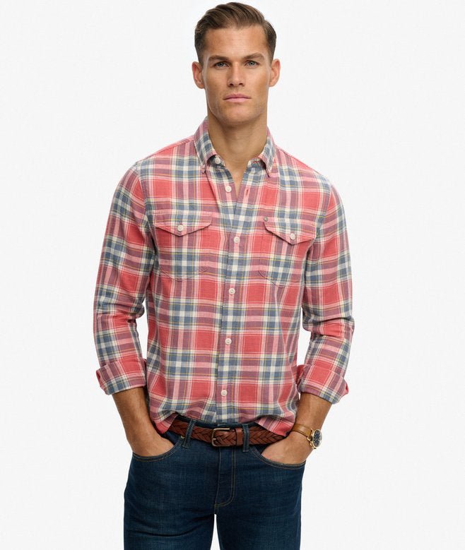Merchant Lite Check Shirt - Washed Rose Check - Chillis & More NZ