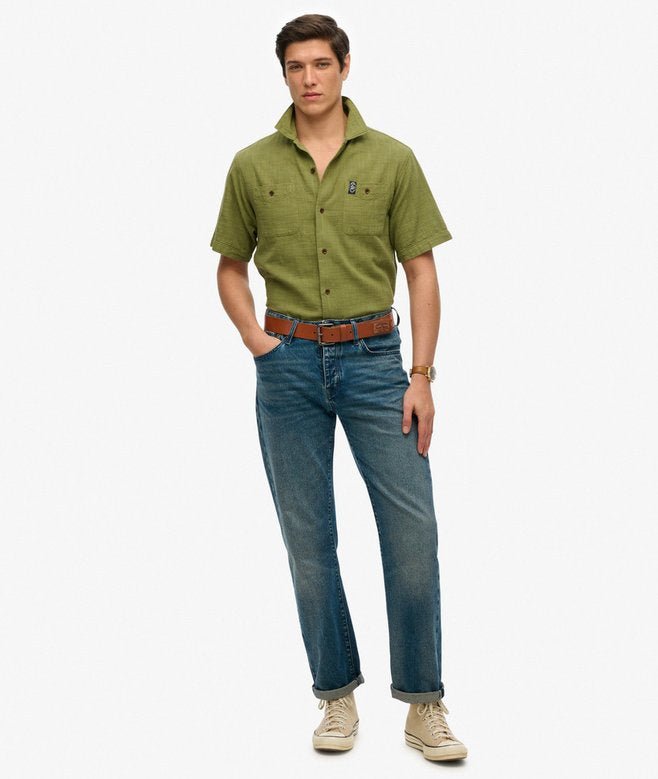 Merchant Textured Shirt - Burnt Sage - Chillis & More NZ