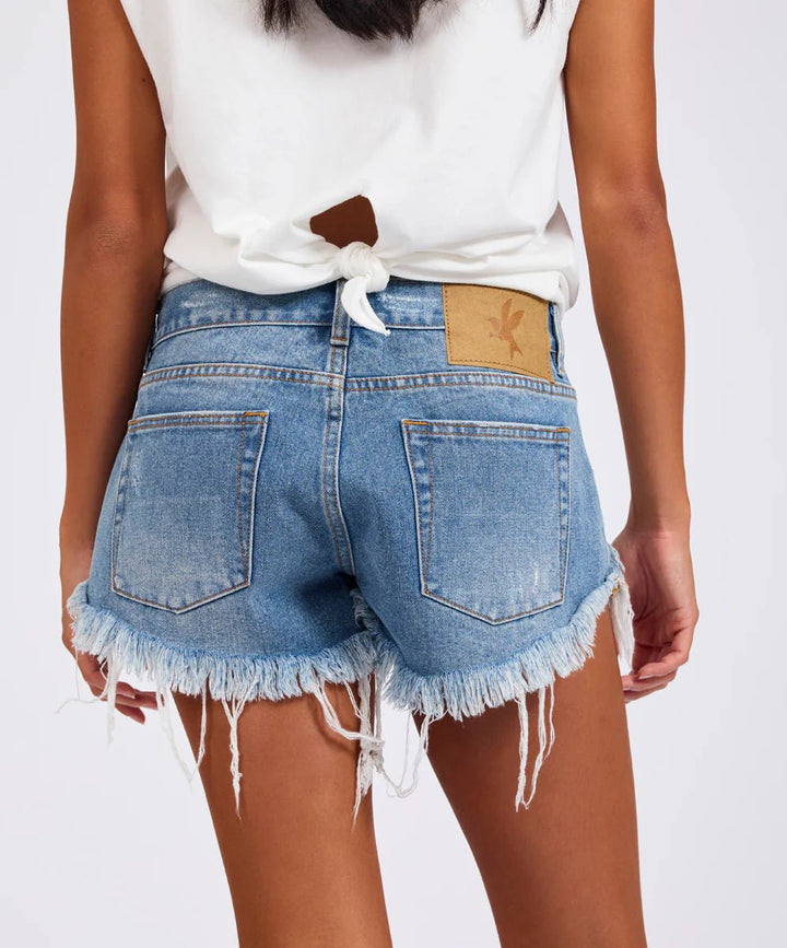 Micro Dukes Low Waist Mini Denim Shorts - Cobaine Blue - Chillis & More NZ
