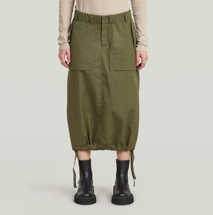 Midi Parachute Skirt in Shadow Olive - Chillis & More NZ