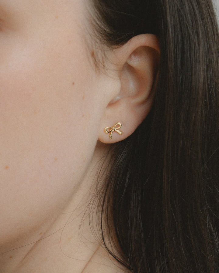 Mini Bow Earrings - Extra Small - Gold - Chillis & More NZ