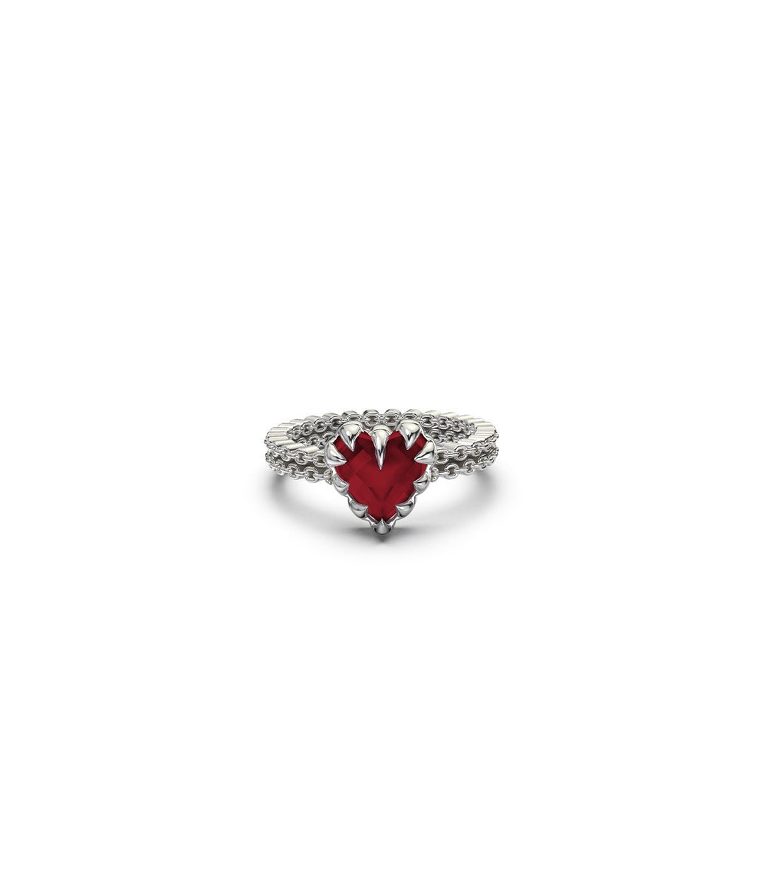 Mini Love Claw Ring - Garnet - Chillis & More NZ