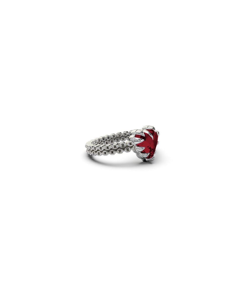 Mini Love Claw Ring - Garnet - Chillis & More NZ