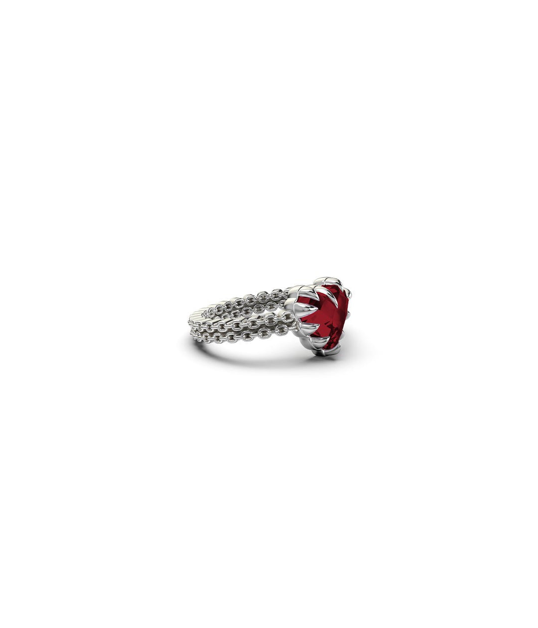 Mini Love Claw Ring - Garnet - Chillis & More NZ