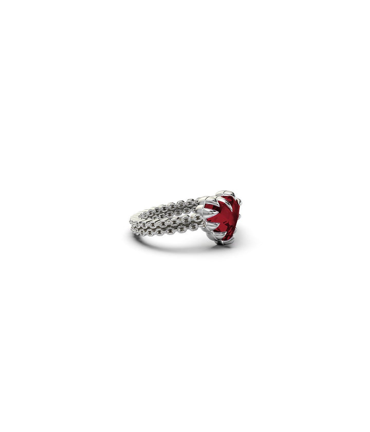 Mini Love Claw Ring - Garnet - Chillis & More NZ