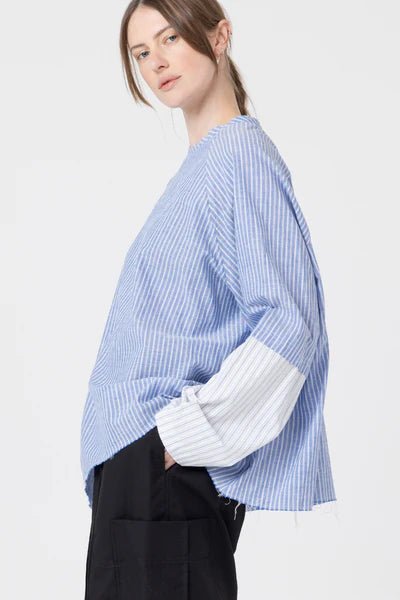 Minimal Sweater - Blue White Stripes - Chillis & More NZ