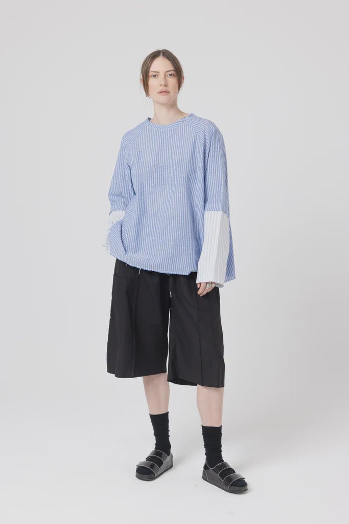 Minimal Sweater - Blue White Stripes - Chillis & More NZ